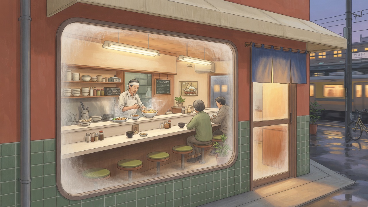 駅近食堂のイラスト